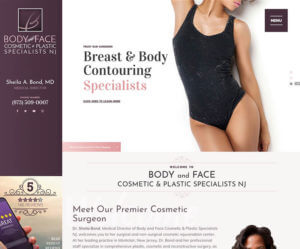 Web Design and Development for Body and Face Cosmetic & Plastic Specialists NJ