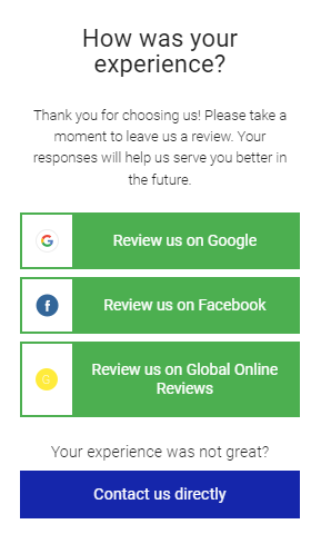 Screenshot of a review prompt